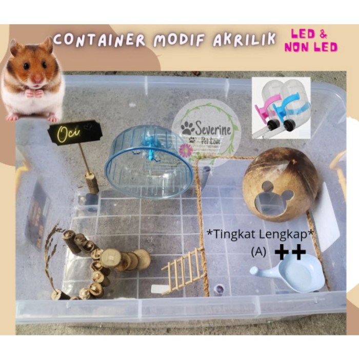 Jual kontainer box modif Akrilik Container kandang hamster komplit ...