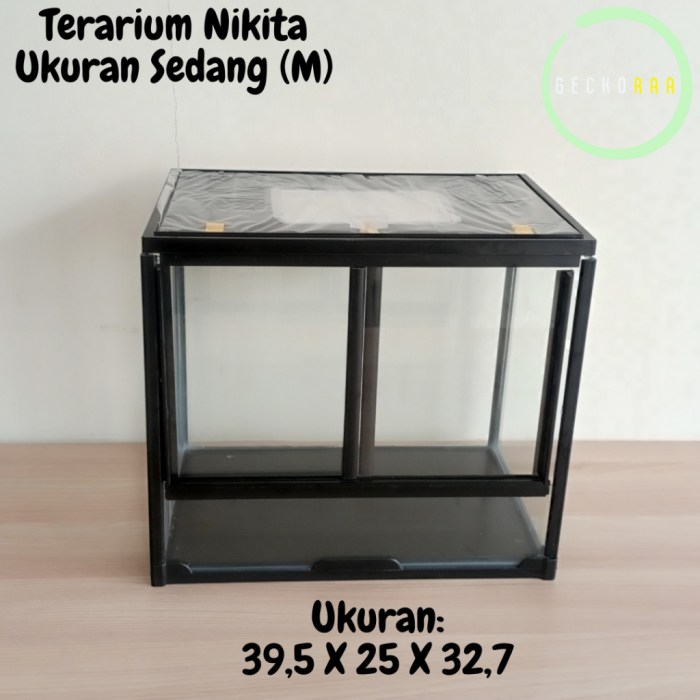 TERARIUM / KANDANG REPTIL DENGAN LACI UKURAN 40x20x23