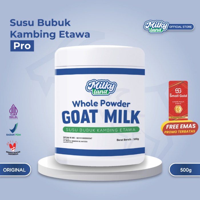Jual Susu Kambing Etawa Bubuk 500gr Goat Milk BPOM - Milkyland | Shopee ... Susu kambing di Kab. Bangkalan, Bangkalan