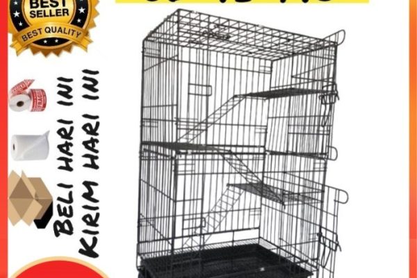 Lst-01 KANDANG KUCING 60×42×50 CM BESI LIPAT TEBAL KANDANG HEWAN terlaris