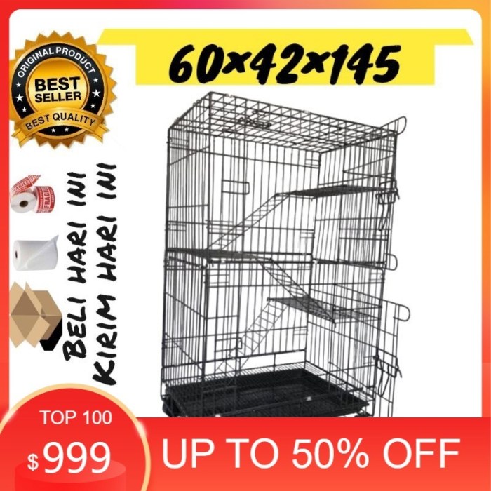 Jual Lst-01 KANDANG KUCING 5 TINGKAT UKURAN 60×42×145 CM terlaris ... Lst-01 KANDANG KUCING 60×42×50 CM BESI LIPAT TEBAL KANDANG HEWAN terlaris