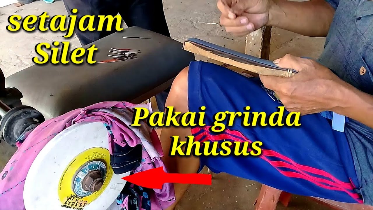 Cara asah pisau taji ayam dengan mesin alat batu grinda di bali banjit ...