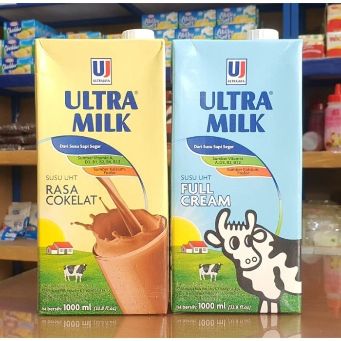 Jual Susu Ultra Milk 1 liter Susu Full Cream Susu Coklat Susu UHT Enak ... Susu kambing di Dukuhturi, Tegal