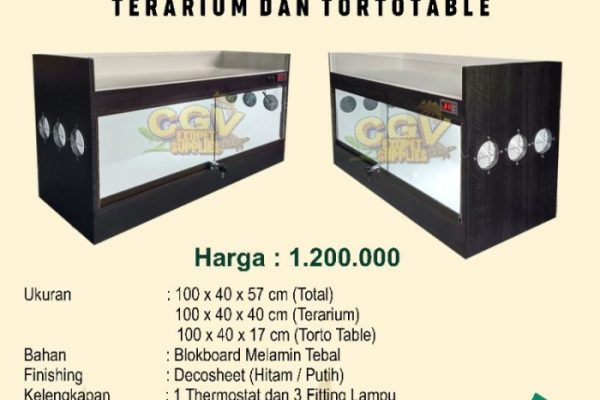Jual Terarium + Torto Table Kandang Reptil kura kura darat iguana ...