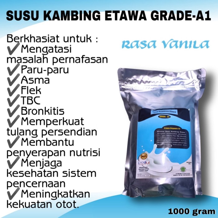 Jual SUSU KAMBING ETAWA GRADE A1 1000GR/1KG ORIGINAL | Shopee Indonesia Susu kambing di Cepu, Blora