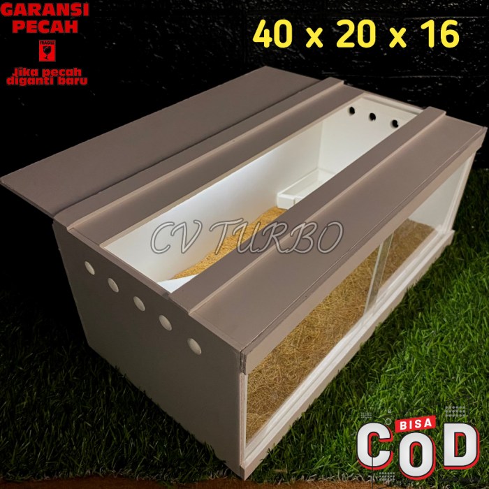 Jual TERARIUM REPTIL /KANDANG HEWAN TUTUP BIASA UKURAN 40x20x16cm ... KANDANG REFTILE TERARIUM GECKO SULCATA UKURAN 30x20x15 PINTU ATAS TRANSFARAN