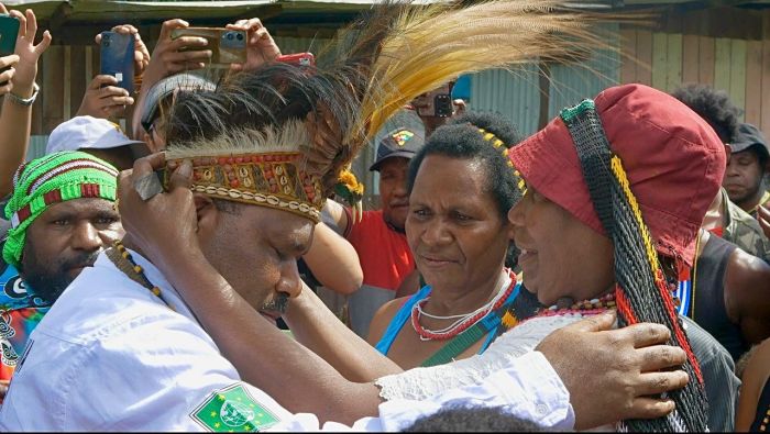 Daun penggemuk ayam di Kwamki Narama, Kab. Mimika
