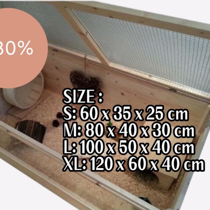 KANDANG KOTAK AKRILIK HAMSTER GERBIL LANDAK REPTIL