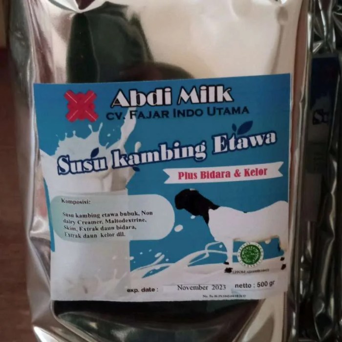 Jual Susu Kambing Etawa Abdi Milk Grade 1 Isi 1kg - Non Sugar - Kab ... Susu kambing di Jati, Blora