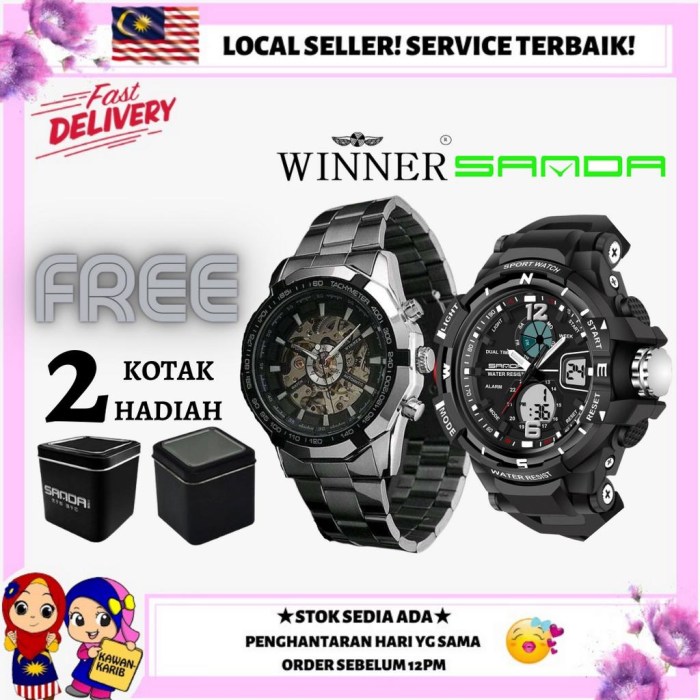 Kawankarib 🔥Jam Tangan BUNDLE🔥2 in 1 Jam Tangan lelaki Sanda and Winner ... Harga ayam kampung potong di Balongan, Indramayu