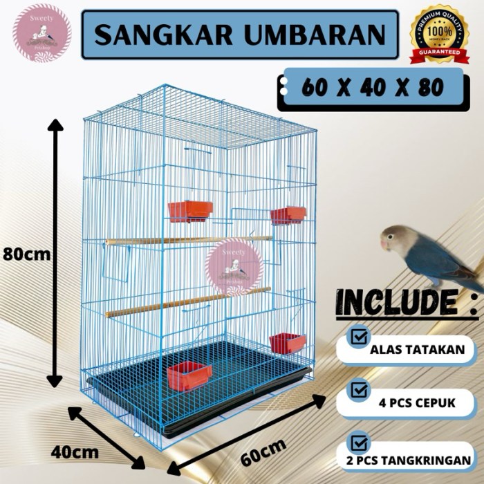 Kandang ternak Umbaran jumbo ukuran 60*40 gratis tempat minum dan tempat kotoran kandang kucing kandang hamster kandang kelinci kandang sugar glider kandang ayam kandang burung kandang musang