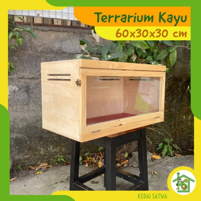 TERARIUM / KANDANG REPTIL DENGAN LACI UKURAN 40x20x23