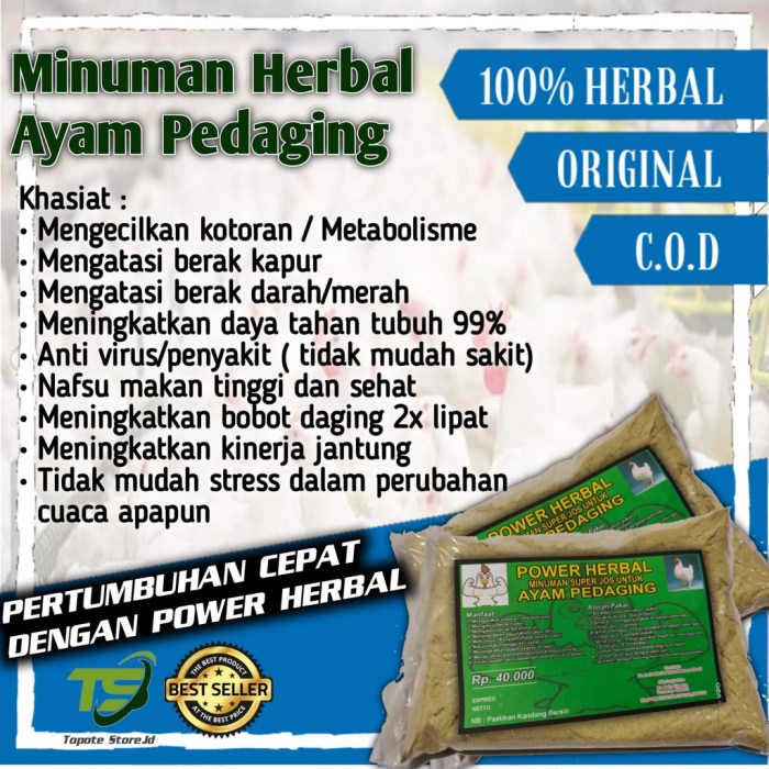 Jual JAMU AYAM PEDAGING VITAMIN AYAM BROILER CEPAT GEMUK VITAMIN AYAM ... Daun penggemuk ayam di Cibodas, Kota Tangerang