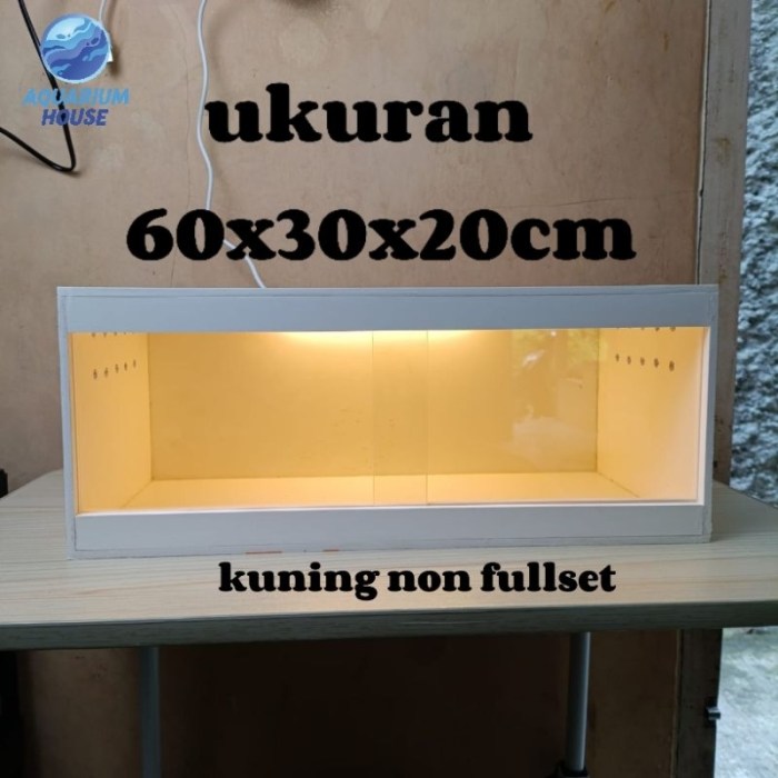 [COD] kandang reptil/terarium Fullset lengkap PVC aklirik mewah dengan lampu LED usb