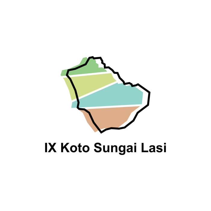 High detailed vector map of IX Koto Sungai Lasi modern outline, Logo ... High detailed vector map of IX Koto Sungai Lasi modern outline, Logo ...
